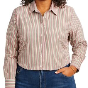 Orvis Women's Striped Button Down Shirt Size 18 Carefree Non Iron Career Top‎